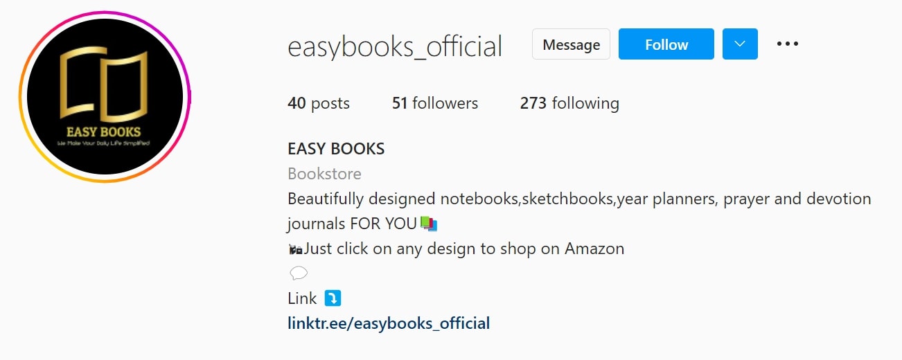 Instagram Bio Ideas for Business - bio of easy_of official.