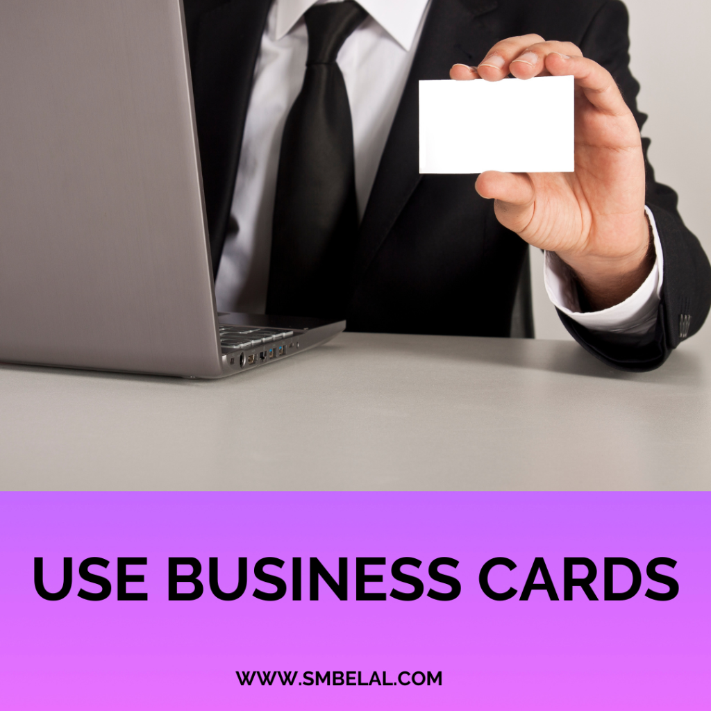 Use business cards for email list building