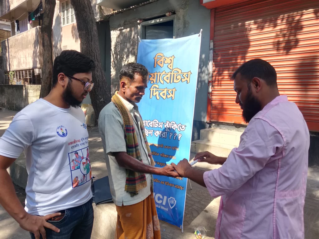Free diabetes check-up campaign initiated by JCI Dhaka West 1
